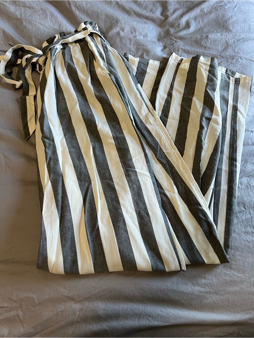 American Eagle Outfitters Black and White Vertical Stripe Chinos